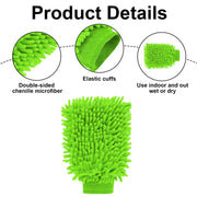 WRGYVE 2 Pcs Car Wash Mitt, Wash Mitt, Car Mitt for Washing, Wash Mitt for Car Washing, Car Sponges for Washing, Super Absorbent Car Cleaning Mitt Gloves for Home Dusting Polishing Drying (Green)