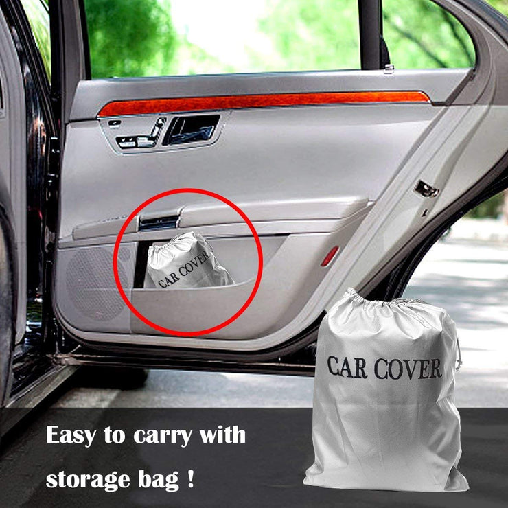 Big Hippo Car Cover Breathable Waterproof Car Covers Full Size Sedan Cover Custom Fit Sedan Up to 190 Inch (490 * 180 * 130cm)-Sliver