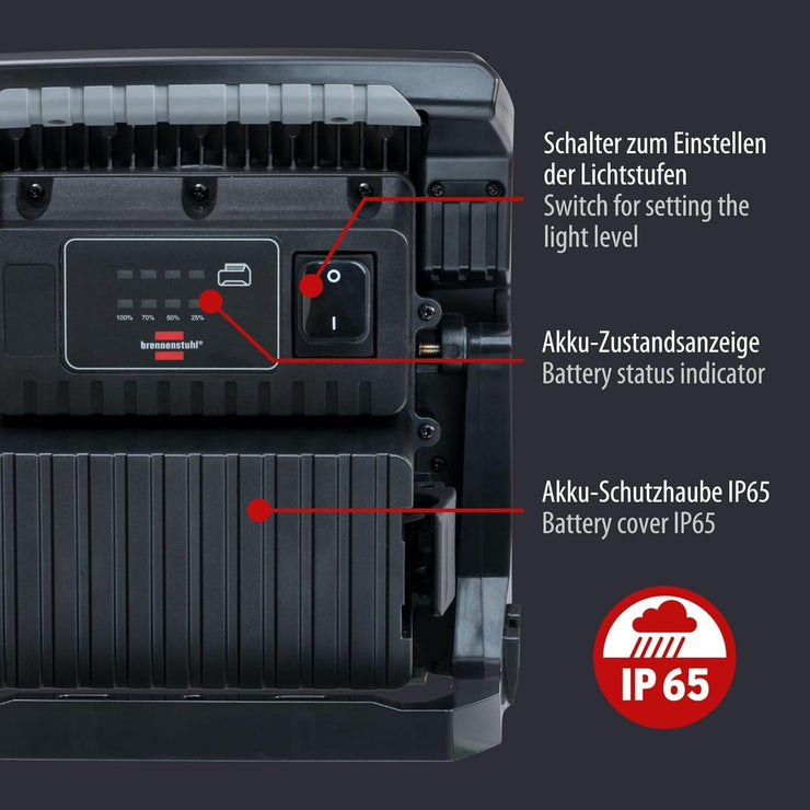 Brennenstuhl Multi Battery LED Work Light Rechargeable 4000 MA / Site Light 40W compatible with 18V Batteries from 11 different Manufacturers (4500lm, IP65, without battery, Engineered in Germany)