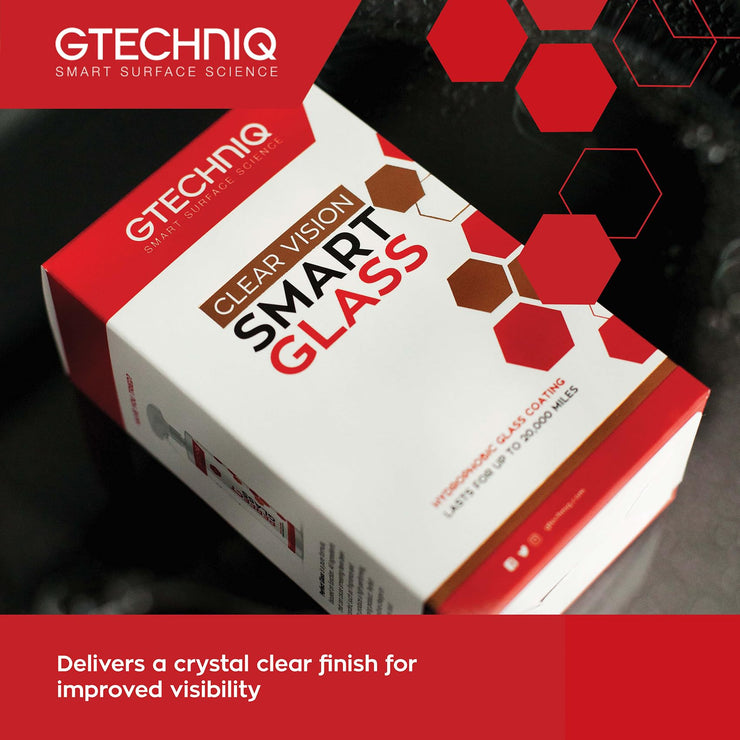 Gtechniq Auto G1 ClearVision Smart Glass for Cars, Repels Water off Glass and Windscreens, Easy to Use, Lasts up to 20,000 Miles, 15ml