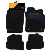 FSW - Fits Audi A1 2010-2018 - Tailored Mats - Black Carpet - PVC Cushioned Heel Pad - Anti Slip Mat - Non Slip Car Floor Mat, Granulated Backing - 4 Pc Floor Mat - 4 Clips