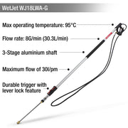 Wetjet 18 Foot, 5.5m Telescopic Pressure Washer Lance, 4000 Max Pressure, Power Washer Lance, Aluminium, Lightweight and Durable with 1 Year Warranty