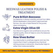 Beeswax Leather Conditioner Restorer & Polish - Hand Poured British Beeswax Balsam CLEANS SEALS and PROTECTS Handcrafted in Wales UK Rich Natural Leather Conditioner and Leather Restorer (100g)