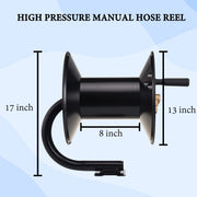 M MINGLE High Pressure Washer Hose Reel 150ft, Heavy Duty Steel Hose Reel, Manual Crank Power Washer Hose Reel with 3/8" Pressure Wash Hose, Swivel Arm and Mounting Bracket, 4000 PSI