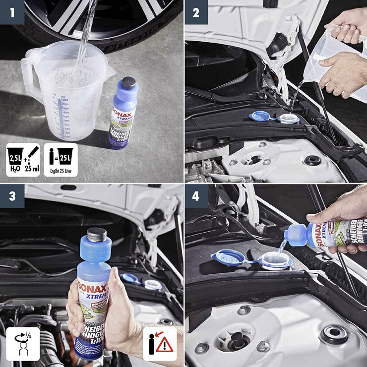 XTREME Clear View 1:100 (250 ml) - Highly effective concentrate for the windscreen washer during summer. Compatible with paintwork, rubber and plastics. | Item-No. 02711410-810