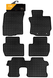 FSW - Tailored Car Mats - Outlander 2013-2021, Manual 7-Seat Version - HEAVY DUTY 3mm Rubber Anti Slip Mat - Waterproof, Non Slip Car Floor Mat - Clips & Anti Slip Backing - 5XL Floor Mat Set