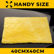 Towelogy® Premium Edgeless Microfibre Cloth for Car Drying and Detailing Dual Sided Piles Ultra Plush Scratch Free Cleaning Auto Towels 40x40cm (Yellow, 2)