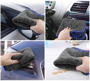 Microfibre Cleaning Towel, Fixget 3Pcs Microfibre Car Cleaning Cloths Car Drying Towel Car Wash Cleaning Auto Detailing Kitchen Cleaning Cloths Wax & Sealing Removal (1200 GSM)