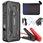 BAPHIYA Jump Starter Power Pack-J20, 2000A Peak 12V Car Battery Booster Jump Starter for up to 6L Gas/4L Diesel, Portable Powerbank with 3 USB Cables and Car Charger, 4 LED Modes& LCD Digital Display