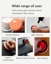 WANGCL 5PCS Car Wax Applicator Pads Kit Orange Sponge Applicator Waxing Pad with Grip Handle for Car Polishing and Cleaning