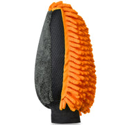 Towelogy® X069 Premium Microfibre Car Wash Mitt Scratch Free Noodle Chenille Large Size DUAL Sided Mitt & Sponge 31x20cm (Orange, 1)