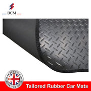 BCM - Tailored Rubber Car Floor Mats Focus March 2015-2018- HEAVY DUTY 3mm Rubber Mat - Anti Slip Mat - Waterproof, Non Slip Car Floor Mat, Fitted with Clips - 4 Piece Rubber Floor Mat Set