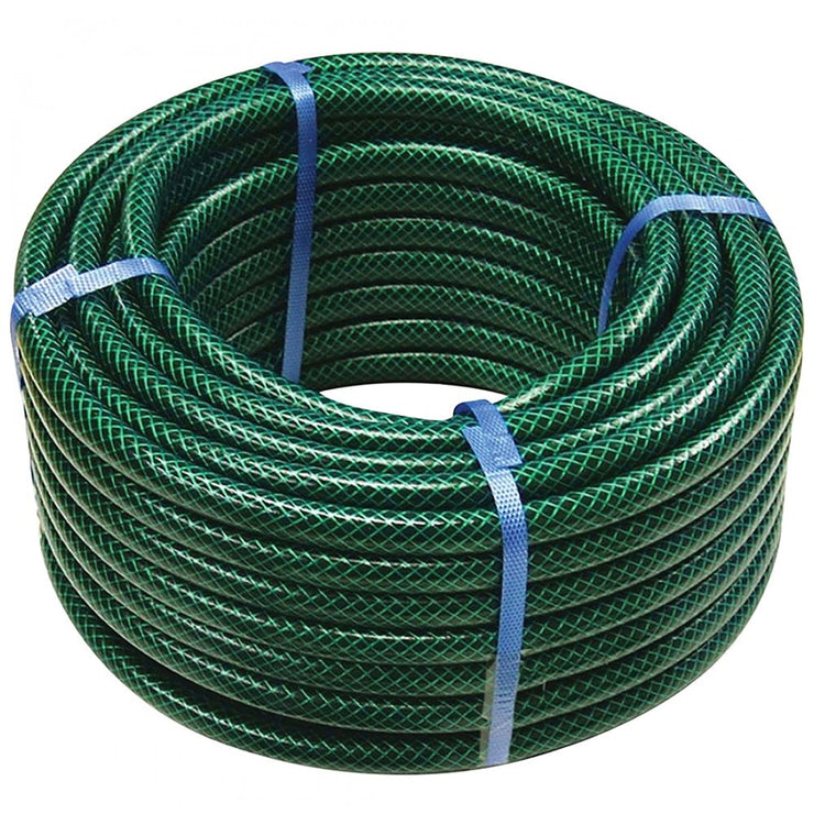 50m Garden Hose Pipe - Reel Reinforced Tough 50 Metre Outdoor Hosepipe | for Watering PVC Braided Pattern Heavy Duty Lawn - Use for Garden Car Van