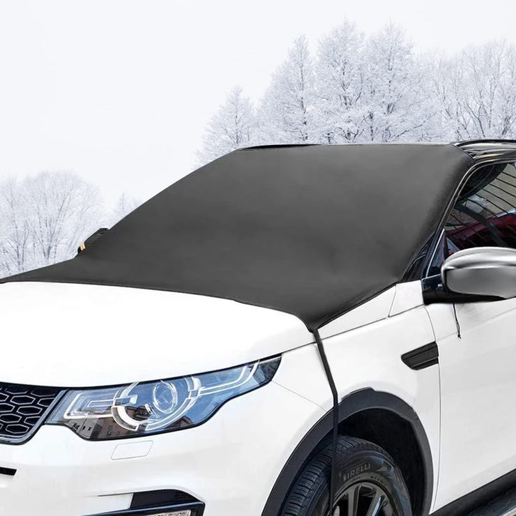 Car Windshield Cover,Car Windscreen Cover,Snow Cover,Car Front Windshield Frost Cover with Elastic Hooks,Frost Guard Protector for Winter Summer,Windscreen Sun Shade,Foldable Waterproof Ice Cover