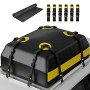 ISOPHO Car Roof Bag, 15 Cubic ft Waterproof Roof Box with 6 Heavy-Duty Straps, Excellent Military Quality Roof Bag for Cars with or without Racks, Resist Outdoor Dust, Storm