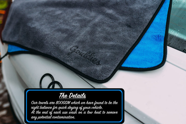 Gouldies ® Microfibre Car Drying Towel, 800GSM towel, Car Detailing Towel