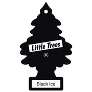 Little Trees Air Freshener Tree MTR0004B Black Ice Fragrance For Car Home Boat Caravan - 24 Pack