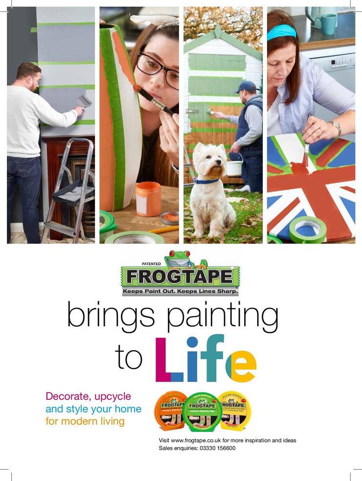 Frog Tape Orange Gloss & Satin Painters Masking Tape 24mm x 41.1m, Indoor Painting and Decorating For Sharp Lines and No Paint Bleed