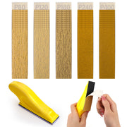 Micro Sander Kit with 50Pcs Sand Paper, 80 to 400 Grit Sandpaper Sheets 3.5 x 1 Inch Wet Dry Detail Sandpaper,Finger Sander for Crafts Wood Furniture Finishing,Metal Polishing 80/120/ 180/240/400…