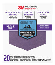 3M Pro Grade Precision Faster Sanding Sheets 120 grit Medium, 27120TRI-20, 22,8 cm x 27,9 cm, 20/Pack