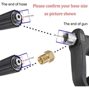 M MINGLE Replacement Pressure Washer Gun with Extension Wand, M22 15mm or M22 14mm Fitting, 5 Nozzle Tips, 40 Inch, 4000 PSI