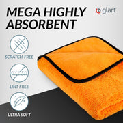 Glart 44WG Watergate super absorbent car microfiber cloth drying towel, 60 x 90 cm, orange, 1 pc. Microfiber cloth for car care, for drying before car polish and after wheel brush