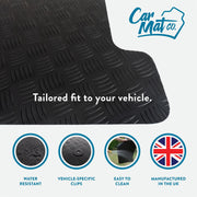 Car Mats for Vauxhall Crossland X (2017+) Tailored Fit Rubber Floor Mat Set Accessory Black Custom Fitted 4 Pieces with Clips - Anti-Slip Backing, Heavy Duty & Waterproof