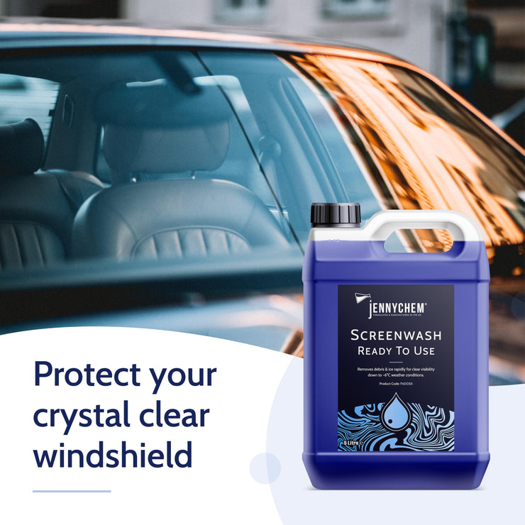 Jennychem Ready Mixed Screenwash Windscreen Fluid 4x5L. All Seasons with -6°C Antifreeze Windscreen Wash Protection. Screenwash Ready To Use Car Windscreen Wash with Streak Free Finish