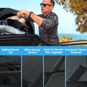 TANGZON 14 Cubic Feet Car Roof Box, 400L Foldable Car Top Roofbag with Storage Bag, 4 Reinforced Straps & Anti-Slip Bottom, Waterproof Hard Rooftop Cargo Carrier Storage Box for Tents Luggage