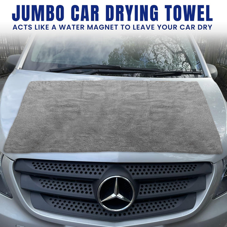 Towelogy® XXL Car Drying Towel Ultra Absorbing Mammoth 6.5 SQ FT One Pass Washing Detailing Microfibre Towels For Cars, SUV, Caravan, Trucks sand Boats (1, Grey)