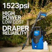 Draper Storm Force PW1400 Electric Pressure Washer, 105Bar, Blue