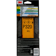 3M Wetordry Sandpaper, 03024, Assorted Grits, 3 2/3 in x 9 in, 5 Sheets Per Pack