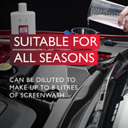 Autoglym Ultimate Screenwash, 500ml - Concentrated Screen Wash for Cars, Up to 8 Litres - Down to -45°C, Winter Windscreen Washer Fluid - Screenwash Concentrate Dilute for All Seasons for Windshield