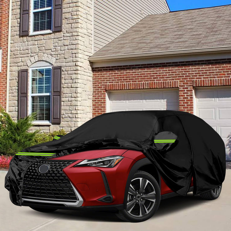 Waterproof Car Cover Replace for 2019-2024 Lexus UX250h UX300e UX 200, 6 Layers All Weather Full Car Covers with Zipper Door & Windproof Bands Outdoor Cover for Car Snow Rain Dust Protection