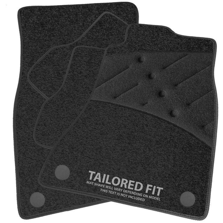 Car Mats FOR Audi A4 Saloon/Estate 2015+ Charcoal Carpet & Black Ribbed Trim & Black Full Width Heel Pad [SAPP-1815]