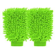 WRGYVE 2 Pcs Car Wash Mitt, Wash Mitt, Car Mitt for Washing, Wash Mitt for Car Washing, Car Sponges for Washing, Super Absorbent Car Cleaning Mitt Gloves for Home Dusting Polishing Drying (Green)