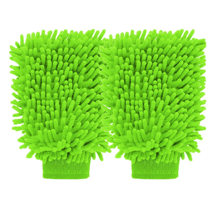 WRGYVE 2 Pcs Car Wash Mitt, Wash Mitt, Car Mitt for Washing, Wash Mitt for Car Washing, Car Sponges for Washing, Super Absorbent Car Cleaning Mitt Gloves for Home Dusting Polishing Drying (Green)