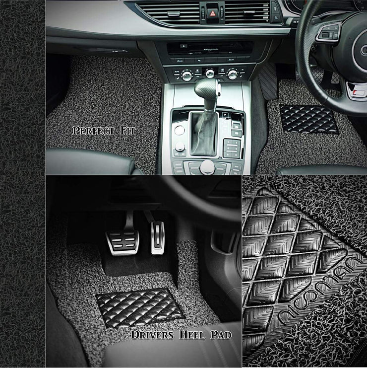 Nicoman Universal Non-Slip Dirt-Traper Jet-Washable Car Mat(BLACK, Full Set 4-Piece)