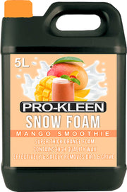 Pro-Kleen 5L Mango Smoothie ORANGE COLOURED Snow Foam with 5 Litre Banana Milkshake Snow Foam – Super Thick, pH Neutral & Non-Caustic Foam – Extremely Powerful & Easy To Use