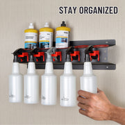 2 Set Spray Bottle Storage Rack with Car Cleaning Brush Kits,Hanging Rail Car Shop Accessory Display Auto Cleaning Detailing Tools Hanger Bottle Organizer