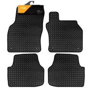 FSW - Tailored Mats - Fits SKODA Octavia 2013-2020 - HEAVY DUTY 3mm Rubber Matting - Anti Slip Mat - Waterproof, Non Slip Car Floor Mat, Fitted with Clips & Anti Slip Backing - 4 Rubber Floor Mat Set