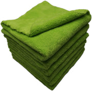 SOFTBATFY Plush Edgeless Microfiber Towels Cloth for Cars, Car Drying Wash Detailing Buffing Polishing Towel, 500 GSM 6 Pack 16 x 16inches (Lime Green)