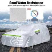 Waterproof Car Cover Compatible with Mini Cooper 3 Doors 2000-2024, All Weather Outdoor Indoor Car Full Cover for Rain Sun Dust Protection with Zipper Door and Windproof Strap for All Seasons (Silver)