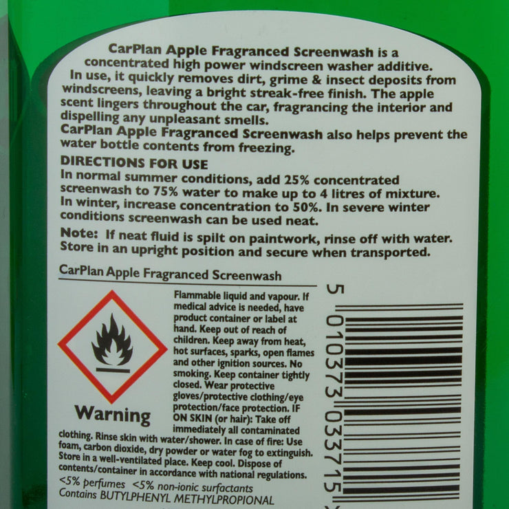 CarPlan FSW161 Apple Fragranced Concentrated Screenwash 1L