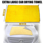 XL Microfibre Towels for Cars Drying YELLOW/GREY 90cmx60cm Extra Large Size Absorbent Fast Dry Auto Motorcycles Exterior Cleaning Towels 800gsm (Pack of 1)