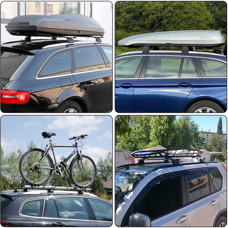 Trintion 2PCS Car Roof Bars Lockable Car Rail Rack for Cars with Roof Rails 48" Aluminum Alloy Streamline Roof Rack for Holidays and Luggage Transportation