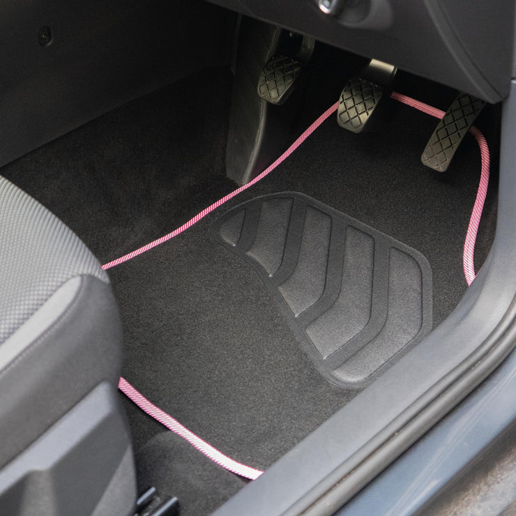 Sakura SS5468 Car Carpet Mats, Pink, Pastel, Set of 4