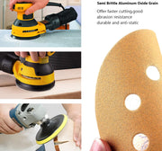 STEBRUAM 110PCS 125mm Sanding Discs, Orbital Sander Discs Include 60 80 100 120 150 180 240 320 400 600 and 800 Grit Sand Sheets