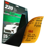 3M Wetordry Sandpaper, 32043, 220 Grit, 9 in x 11 in, 5 Sheets Per Pack