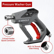 M MINGLE High Pressure Washer Gun Snow Foam Lance, 4000 PSI Cannon Foam Blaster Power Washer with 1/4" Quick Connector, Car Wash Foam Cannon Kit with 5 Pressure Washer Nozzle Tips, 1 Liter